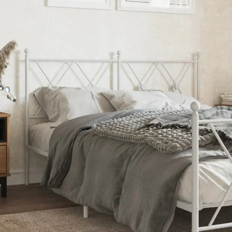 Ronde buizen hoofdbord met trendy ontwerp voor een complete slaapkamerlook - Wit / 137 cm / 1 - Hoofdborden