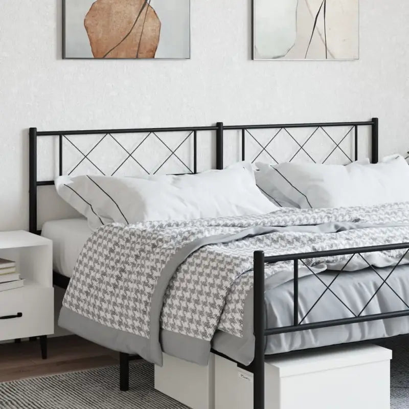 Ronde buizen hoofdbord met trendy ontwerp voor elke slaapkamer - Zwart / 200 cm / 1 - Hoofdborden en voetborden