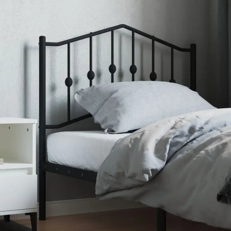 Ronde buizen hoofdbord van gepoedercoat staal voor elke slaapkamer - Zwart / 90 cm / 1 - Hoofdborden en voetborden