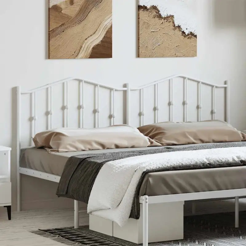Ronde buizen hoofdbord van gepoedercoat staal voor elke slaapkamer - Wit / 180 cm / 1 - Hoofdborden en voetborden