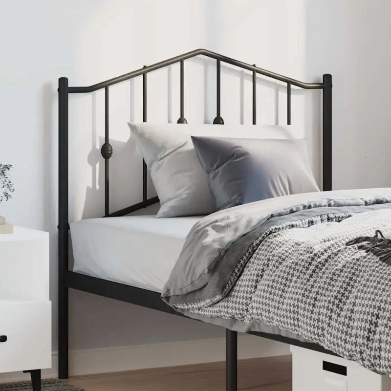 Ronde buizen hoofdbord van gepoedercoat staal voor elke slaapkamer - Zwart / 100 cm / 1 - Hoofdborden en voetborden