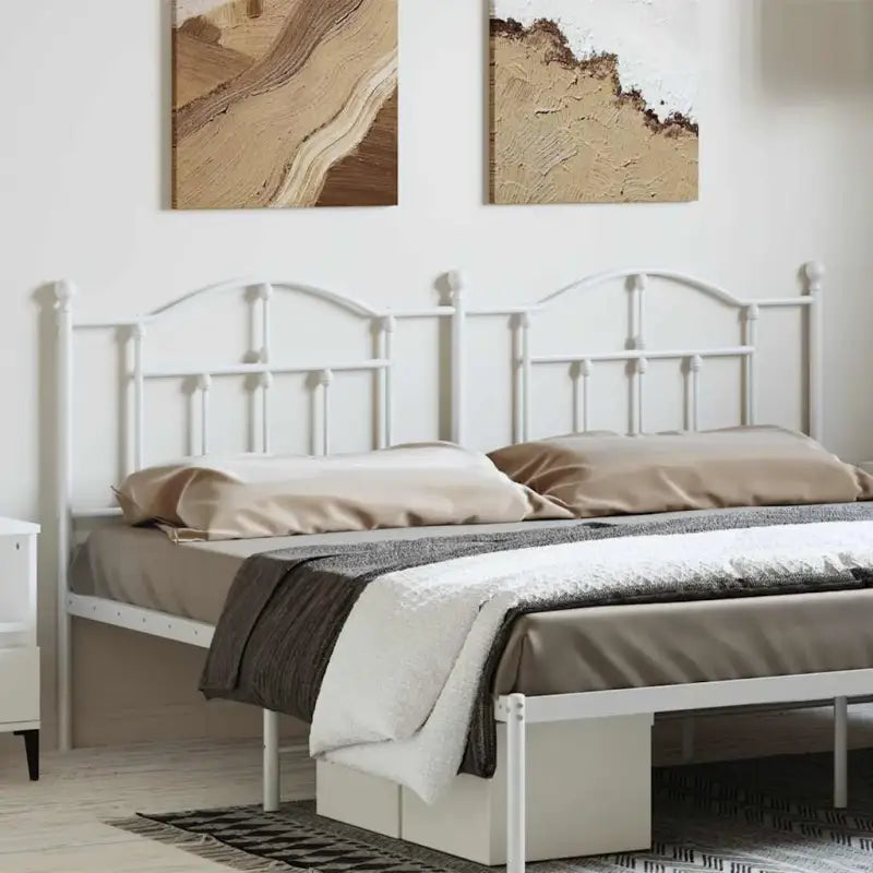 Ronde buizen hoofdbord voor een trendy en stevige slaapkamer uitstraling - Wit / 193 cm / 1 - Hoofdborden en voetborden