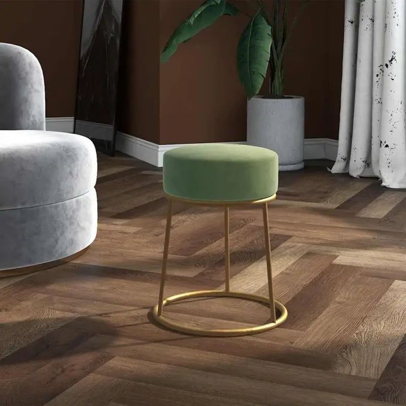 Ronde fluwelen poef voor stijl en comfort - Groen / 1 / Fluweel - Klapstoelen & krukken