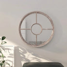Ronde spiegel met antieke roesteffect voor donkere hoeken - Zand / 60 x 4 cm / 1 - Spiegels