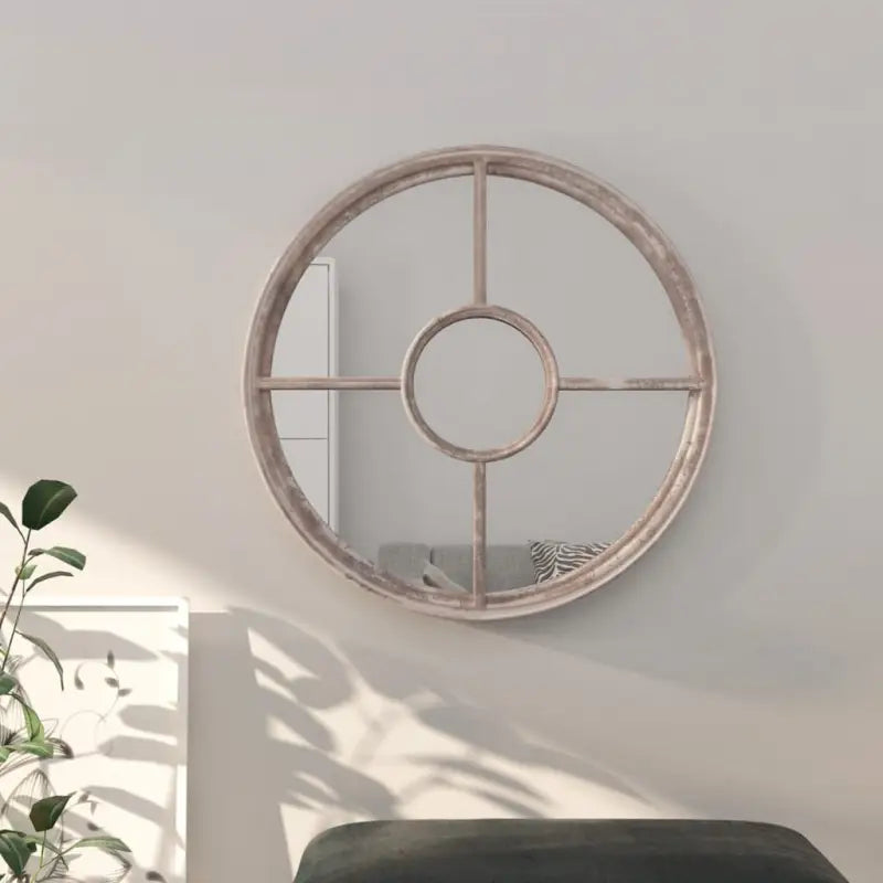 Ronde spiegel met antieke roesteffect voor donkere hoeken - Zand / 60 x 4 cm / 1 - Spiegels