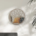Ronde spiegel voor donkere hoek met metalen rand voor extra licht - Zand / 40 x 3 cm / 1 - Spiegels