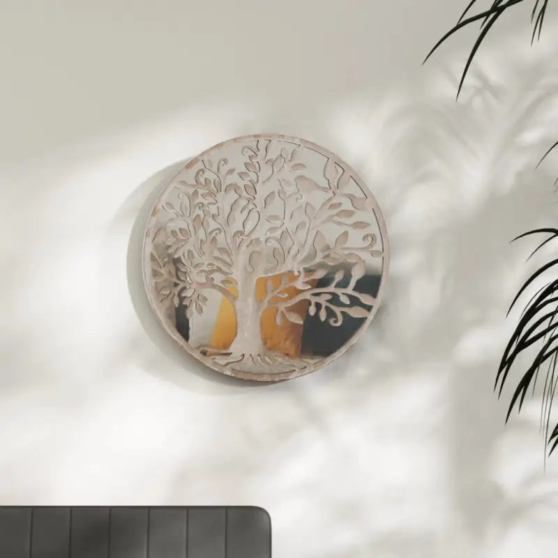 Ronde spiegel voor lichteffecten in donkere hoeken - Zand / 60 x 2.5 cm / 1 - Spiegels