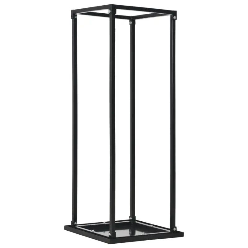 Ronde Stalen Houthaard voor stijlvolle houtopslag - 37 x 37 x 113 cm - Brandhoutrekken