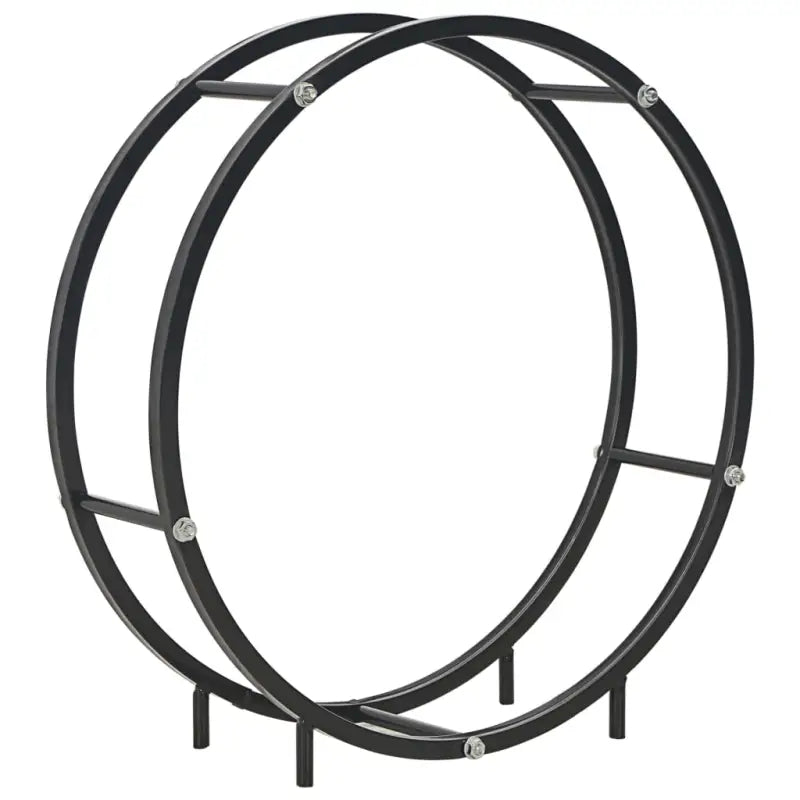 Ronde Stalen Houthaard voor stijlvolle houtopslag - 70 x 20 x 70 cm - Brandhoutrekken