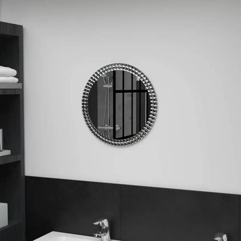 Ronde wandspiegel met acryl kristal rand van gehard glas - 40 cm / 1 - Spiegels
