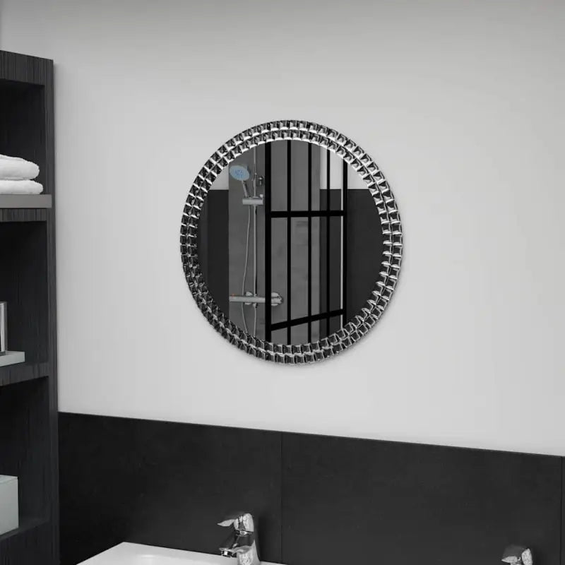 Ronde wandspiegel met acryl kristal rand van gehard glas - 50 cm / 1 - Spiegels