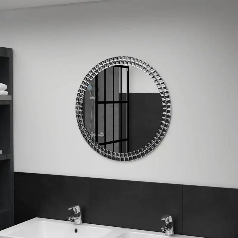 Ronde wandspiegel met acryl kristal rand van gehard glas - 60 cm / 1 - Spiegels