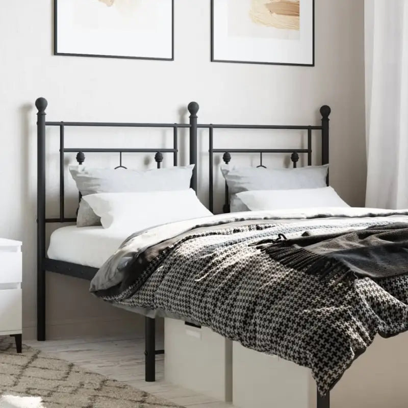 Ronded Buizen Hoofdbord voor een Strakke en Trendy Slaapkamer - Zwart / 140 cm / 1 - Hoofdborden en voetborden