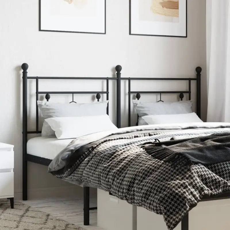 Ronded Buizen Hoofdbord voor een Strakke en Trendy Slaapkamer - Zwart / 160 cm / 1 - Hoofdborden en voetborden