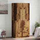 Ruime kledingkast van bewerkt hout voor duurzame opbergruimte - Oud hout / 1 - Kledingkasten