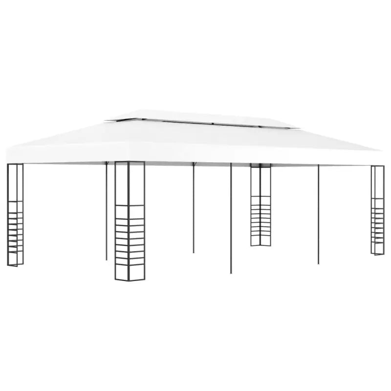 Ruime Tuinpaviljoen met vierkante details voor een stijlvolle buitenruimte - Wit / 3 x 6 m - Partytenten & prieëlen