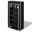 Ruimtebesparend schoenenrek met vijf planken voor je collectie - Zwart / 58 x 28 x 106 cm / 1 - Schoenenrekken