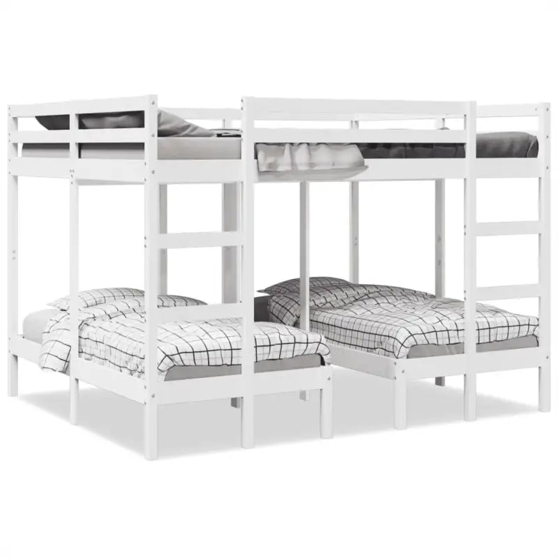 Ruimtebesparende oplossing voor meerdere kinderen met massief grenenhout - Bedden & bedframes
