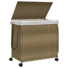 Rustieke inklapbare wasmand van natuurlijk rattan voor je badkamer - Naturel / 1 - Wasmanden