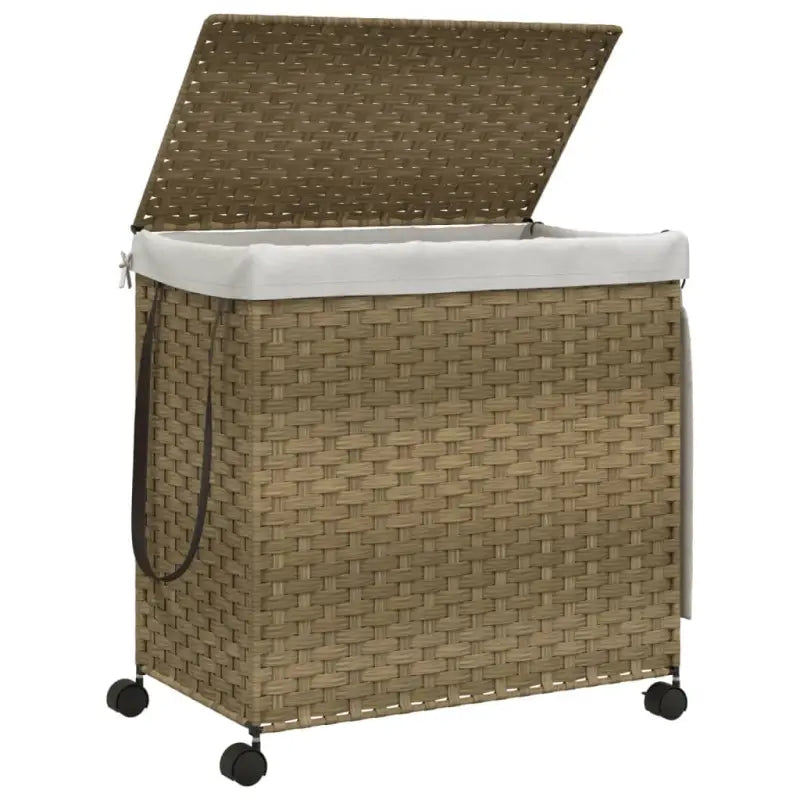 Rustieke inklapbare wasmand van natuurlijk rattan voor je badkamer - Naturel / 1 - Wasmanden