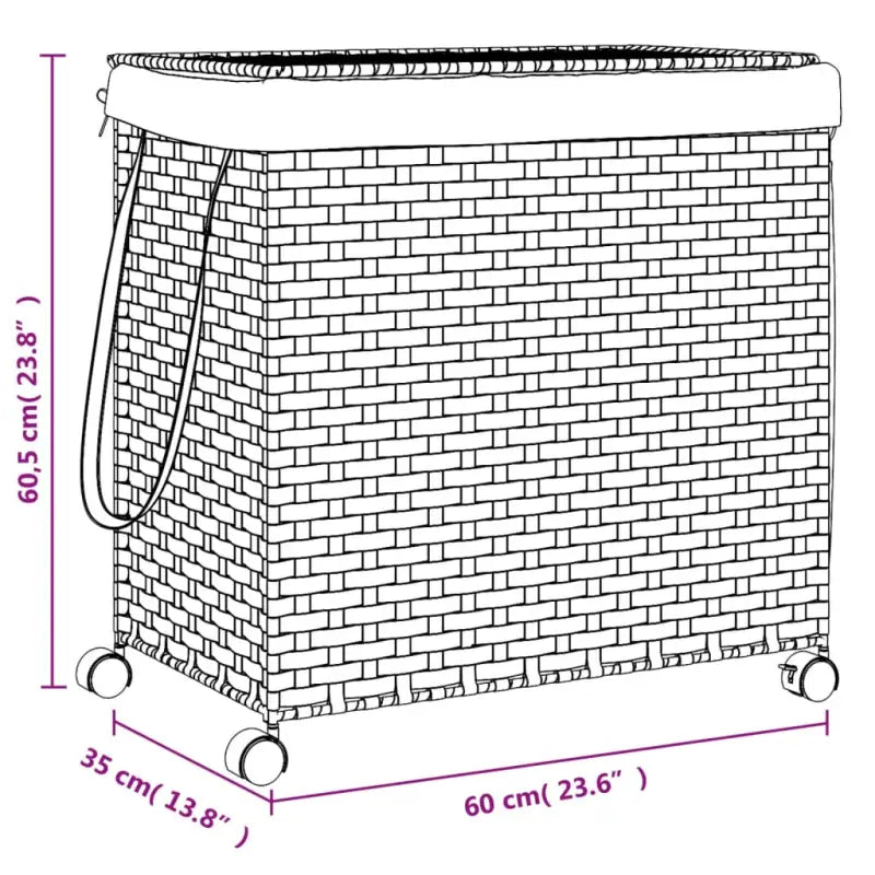 Rustieke inklapbare wasmand van natuurlijk rattan voor je badkamer - Naturel / 1 - Wasmanden