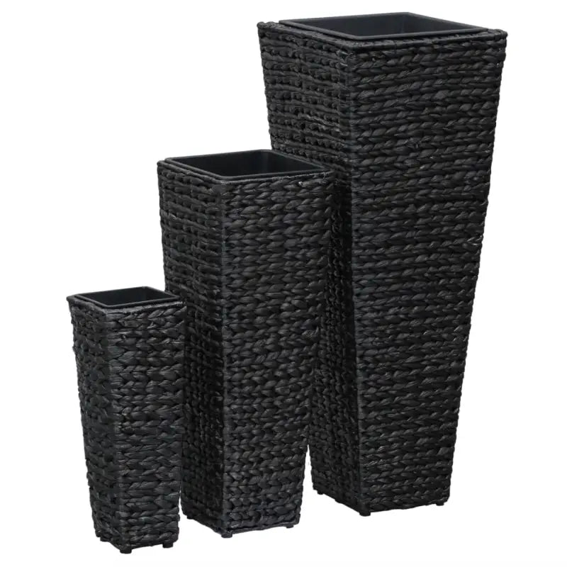Rustieke plantenbakken set met verschillende maten en totale afmetingen - Zwart / 1 / 3 - Bloempotten & plantenbakken