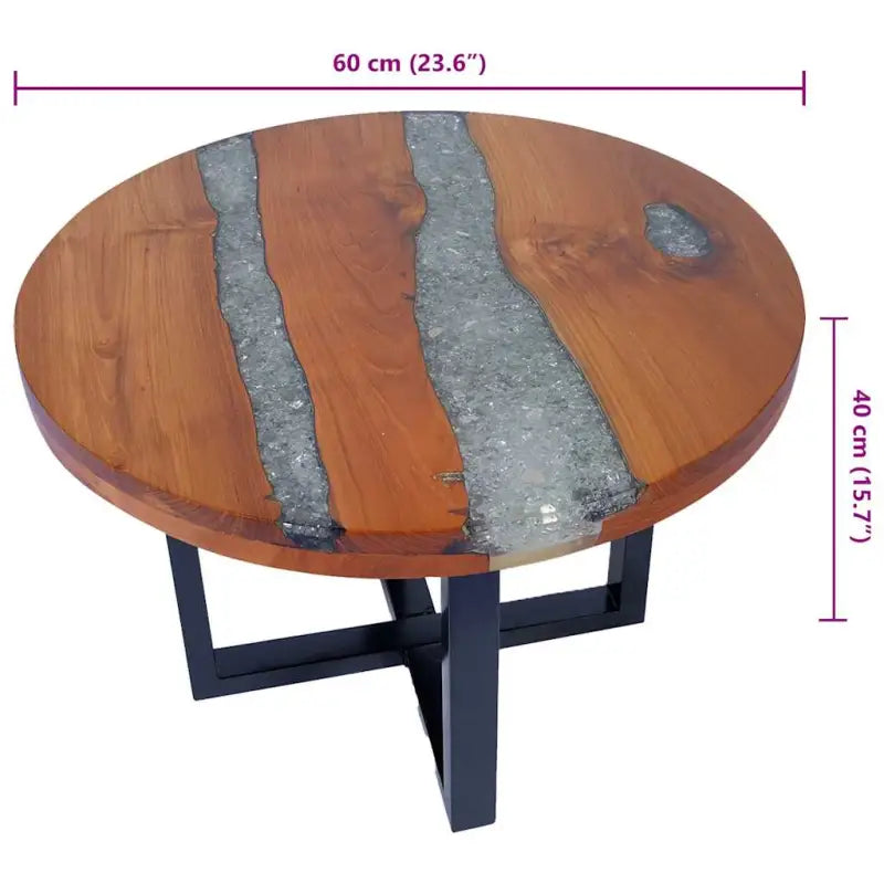 Rustieke salontafel van massief teakhout en mangohout - 60 x 40 cm / 1 - Salontafels
