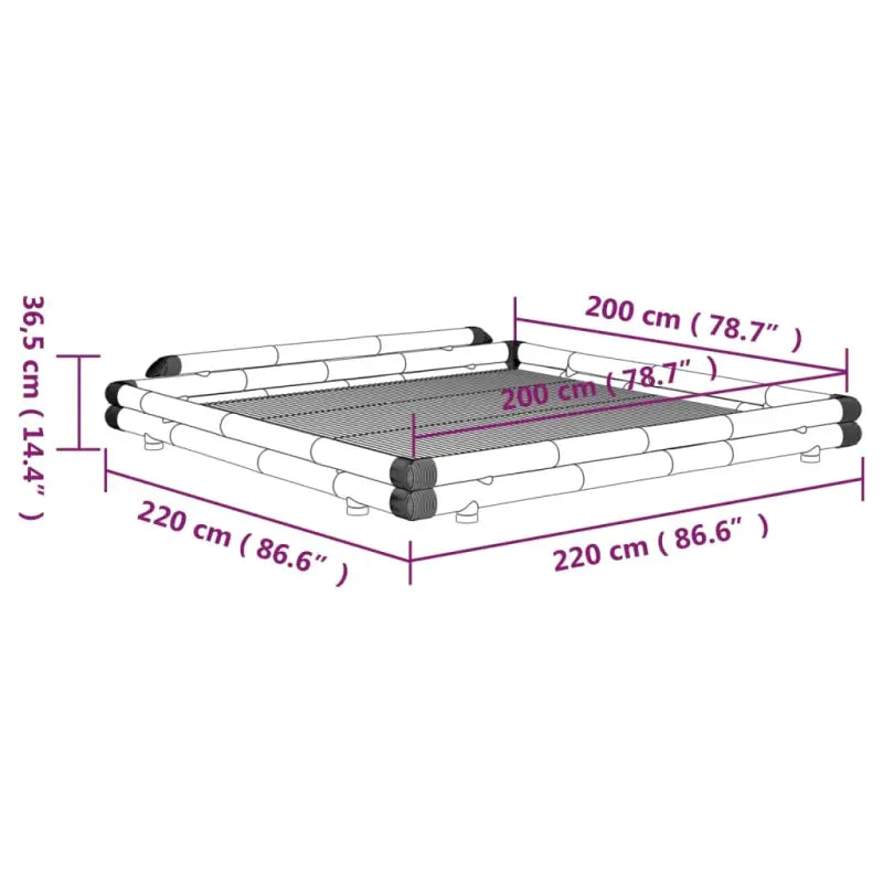 Rustieke stijl bedframe met etnische uitstraling en duurzame bamboe - Bedden & bedframes