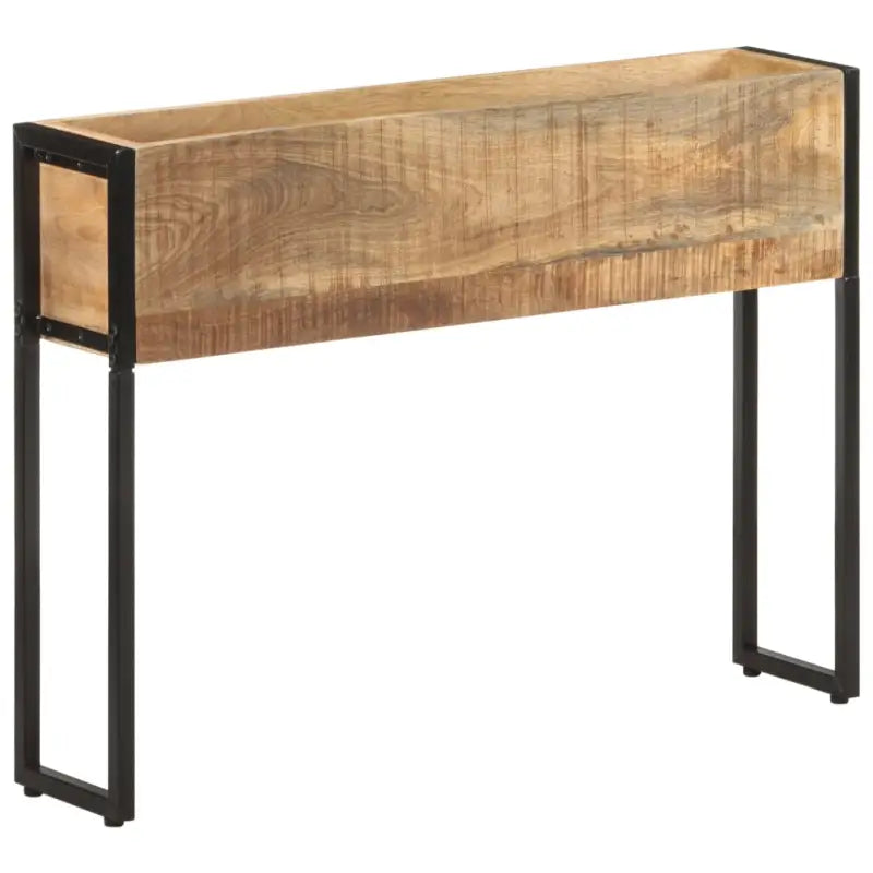 Ruwe Mangohouten plantenbak voor tuin balkon en terras - 90 x 20 x 68 cm / 1 / Ruw mangohout - Bloempotten &