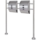 RVS Standaard Brievenbus met modern ontwerp en extra voorzieningen - Zilver / 30 x 12 x 40 cm / Dubbele brievenbus