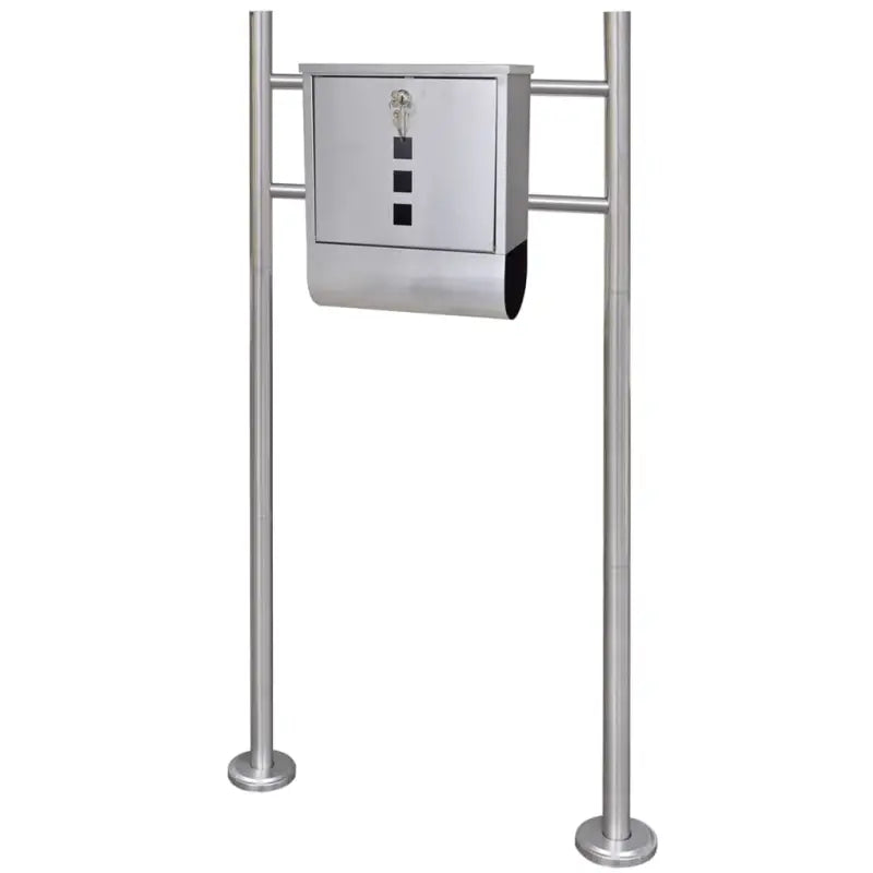 RVS Standaard Brievenbus met modern ontwerp en extra voorzieningen - Zilver / 31 x 10.5 x 33.5 cm / Brievenbus