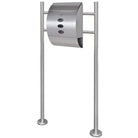 RVS Standaard Brievenbus met modern ontwerp en extra voorzieningen - Zilver / 30 x 12 x 40 cm / Brievenbus