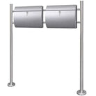 RVS Standaard Brievenbus met modern ontwerp en extra voorzieningen - Zilver / 37.5 x 13 x 31 cm / Dubbele brievenbus