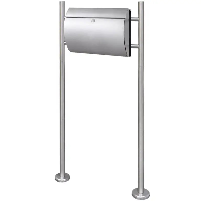 RVS Standaard Brievenbus met modern ontwerp en extra voorzieningen - Zilver / 37.5 x 13 x 31 cm / Brievenbus