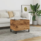 Salontafel bewerkt hout metalen poten met lift-top functionaliteit - Oud hout / 1 - Salontafels