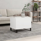 Salontafel bewerkt hout metalen poten met lift-top functionaliteit - Wit / 1 - Salontafels