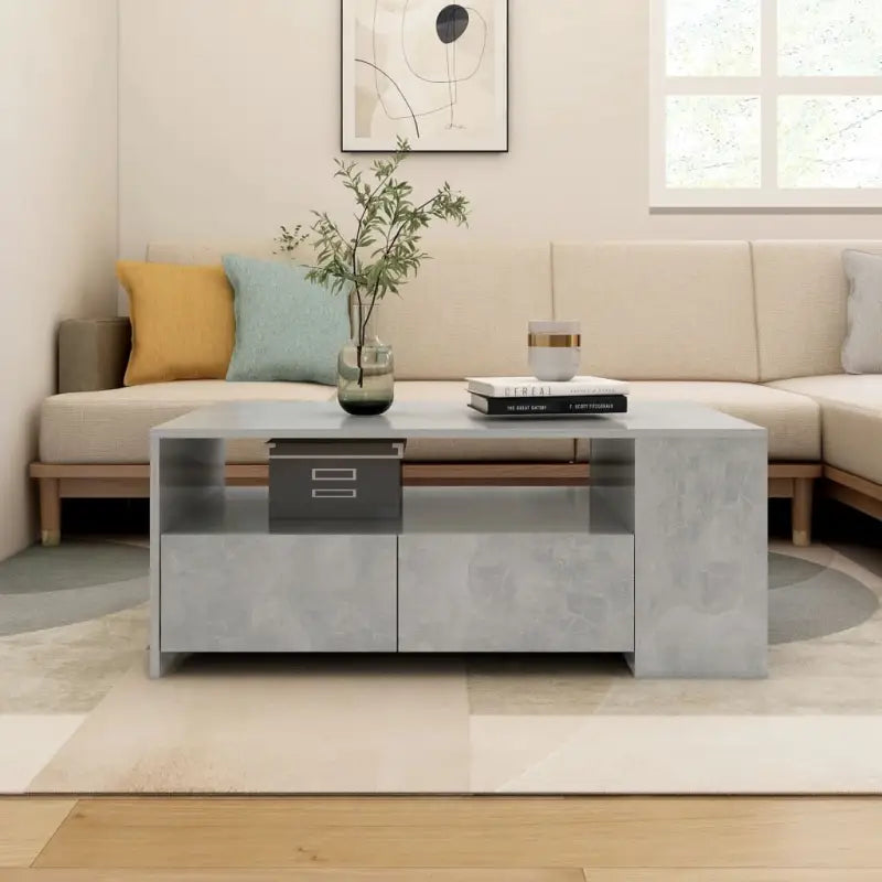 Salontafel Grijs Sonoma van bewerkt hout voor gemakkelijk schoonmaken - Betongrijs / 1 - Salontafels