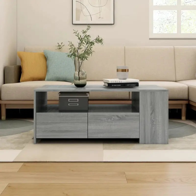 Salontafel Grijs Sonoma van bewerkt hout voor gemakkelijk schoonmaken - Grijs sonoma / 1 - Salontafels