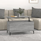 Salontafel Hoogglans Wit met Lift-Top in Bewerk Hout - Grijs sonoma / 1 / 90 cm - Salontafels