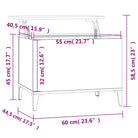 Salontafel Hoogglans Wit met Lift-Top in Bewerk Hout - Salontafels