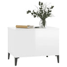 Salontafel Hoogglans Wit met Lift-Top in Bewerk Hout - Salontafels