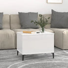 Salontafel Hoogglans Wit met Lift-Top in Bewerk Hout - Salontafels