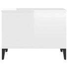 Salontafel Hoogglans Wit met Lift-Top in Bewerk Hout - Salontafels