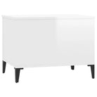 Salontafel Hoogglans Wit met Lift-Top in Bewerk Hout - Salontafels