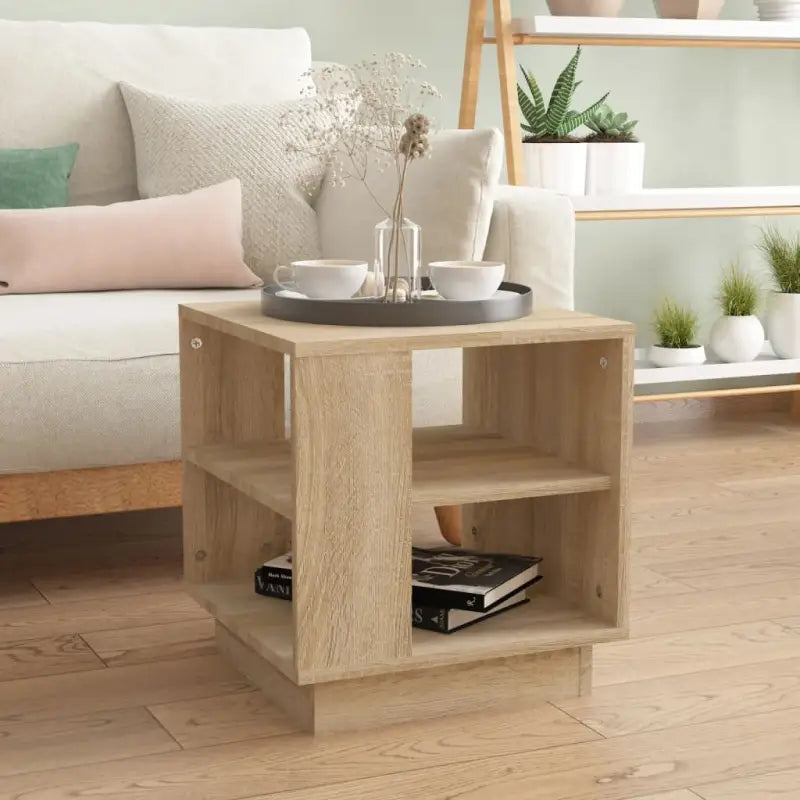 Salontafel in grijs sonoma bewerkt hout met modern ontwerp - Sonoma eiken / 40 x 40 x 43 cm / 1 - Salontafels