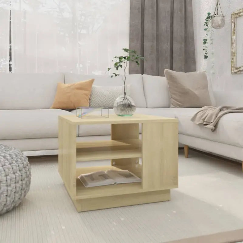 Salontafel in grijs sonoma bewerkt hout met modern ontwerp - Sonoma eiken / 55 x 55 x 43 cm / 1 - Salontafels