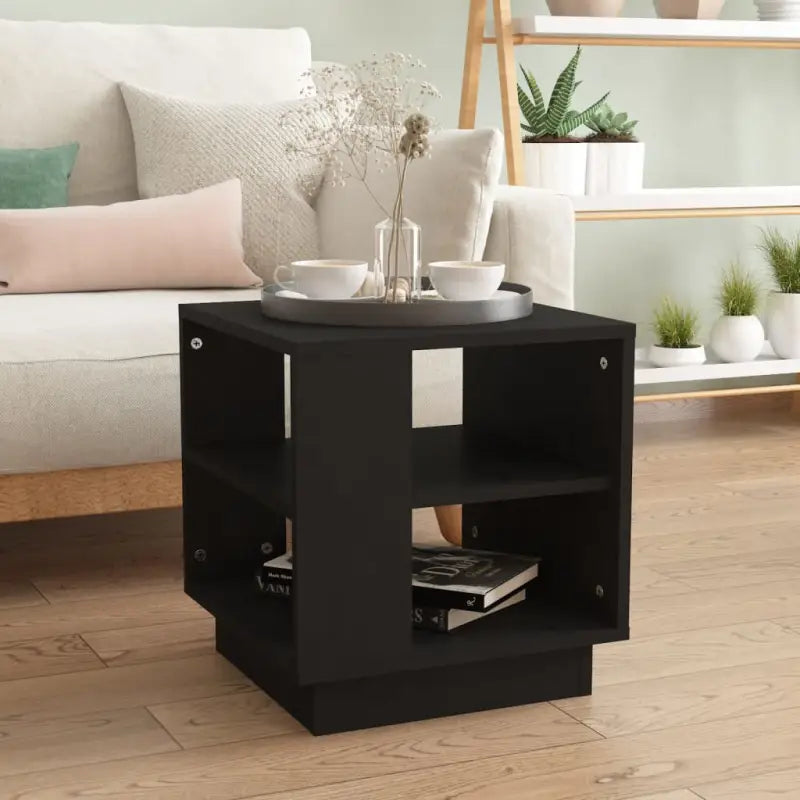 Salontafel in grijs sonoma bewerkt hout met modern ontwerp - Zwart / 40 x 40 x 43 cm / 1 - Salontafels