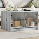Salontafel in Grijs Sonoma Eiken met opbergruimte en glazen deuren - Grijs sonoma / 1 - Salontafels