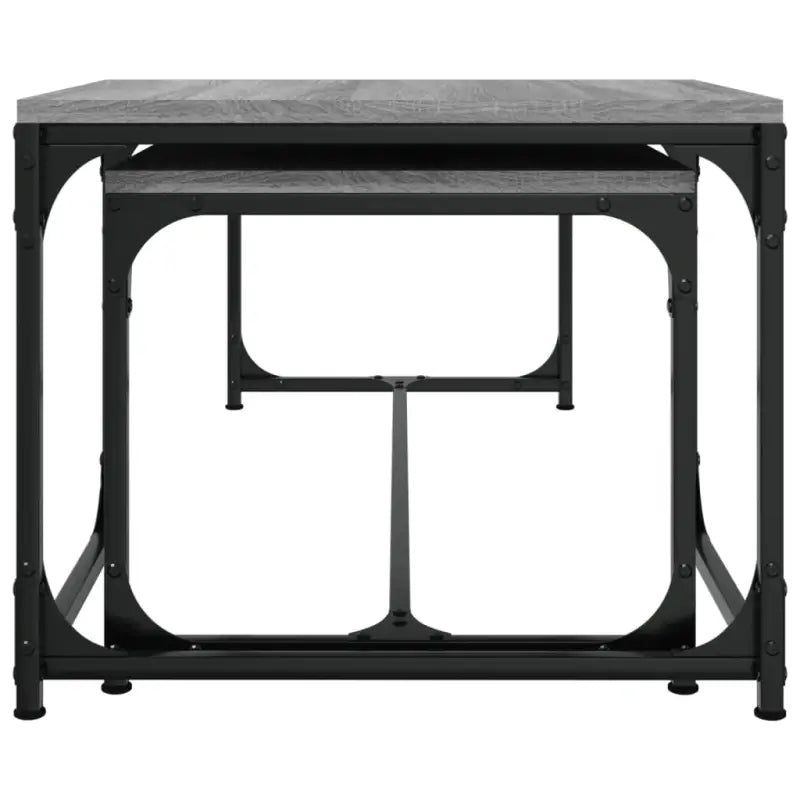 Salontafel in Grijs Sonoma met bewerkt hout en aanpasbare poten - Salontafels