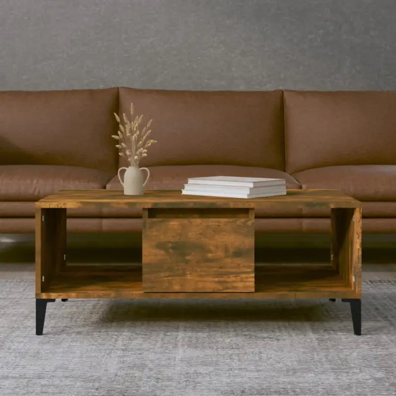 Salontafel in grijs Sonoma met bewerkt hout en industriële uitstraling - Gerookt eiken / 1 - Salontafels
